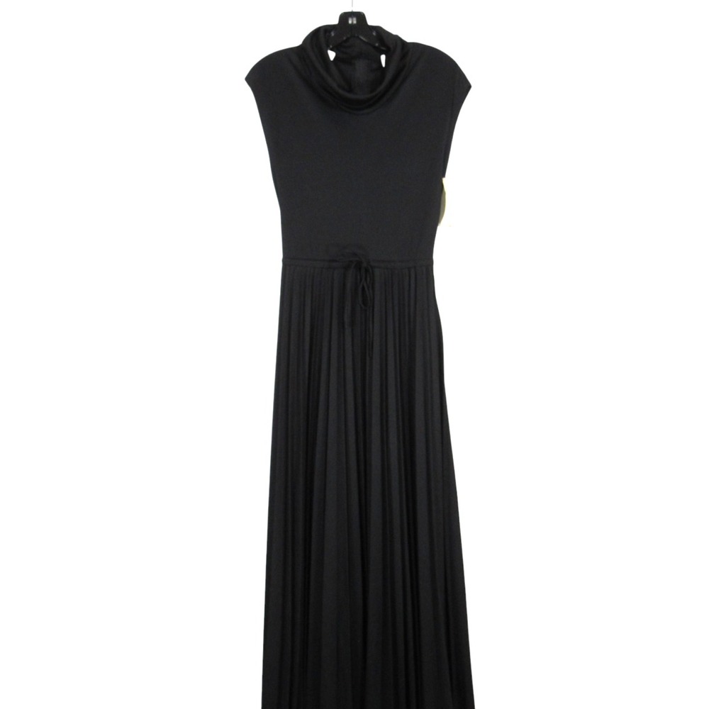 NWT MELISSA LANE Vtg COWL NECK Sleeveless PLEATED SKIRT Maxi Sheath Dress Sz 10